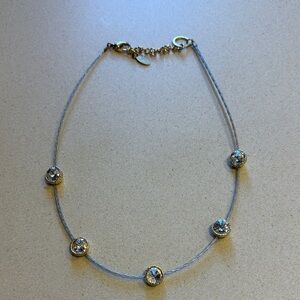 Dazzling Silver Necklace with Crystal Highlights